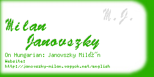 milan janovszky business card